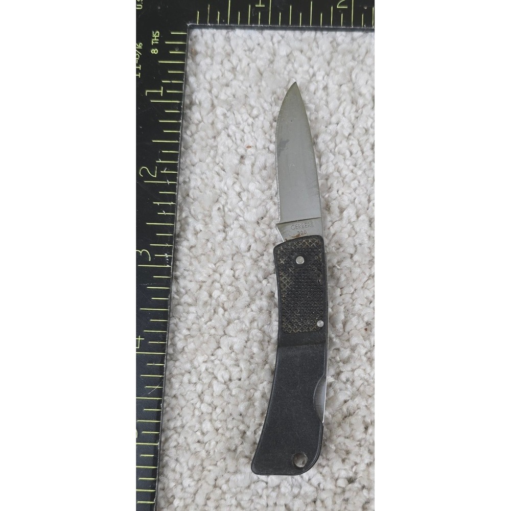 Gerber Pocket Knife Black Folding Lockback 300 USA Portland OR